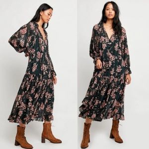 Free People Feeling Groovy Maxi Dress Forest NWOT